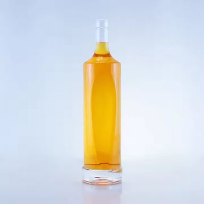 500 ml round with label area thick bottom transparent rum vodka gin brandy whiskey glass bottle with cork cap