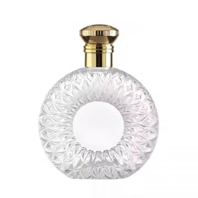 Top grade small clear glass spirit glass convex liquor hip flask transparent-glass-liquor-bottle