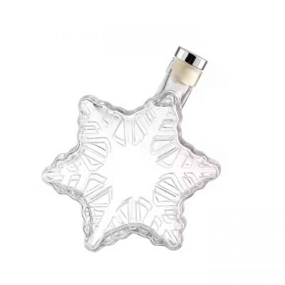 wholesale vodka tequila star-shape 500ml 1000ml 375 ml juice drinking custom whisky glass bottle packaging