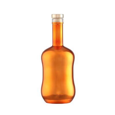 empty electroplate painting gold color 700ml 750ml 500ml beverage olive oil alcohol liquor black gin vodka whisky glass bottles