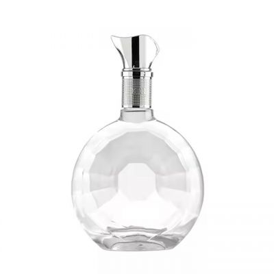 Custom Super Flint luxury cylinder Shape Cork Top Vodka Gin spirit empty clear 500ml 1Liter glass bottles manufacturer sale