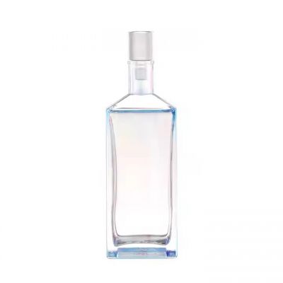 Most Popular Sleek and Modern Electroplate Blue-White Gradient Glass Bottle with Metallic Lid