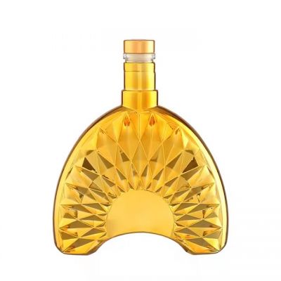 electroplate gold color 700ml 375ml wine bottle 750ml wholesale glass liquor bottles for whisky with corks