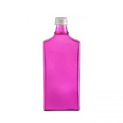High quality custom made pink color whisky bottle 500ml 700ml 750ml and 1L empty cork vodka glass bottles for sale