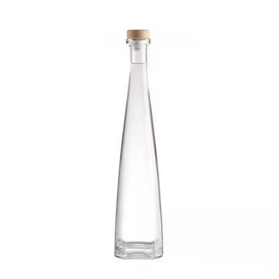 Unique Glass Bottles Round Tequila Bottle For Sale Flint vodka whisky cork cap 750ml glass whisky bottle with cork