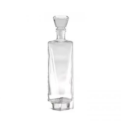 Factory Wholesale Custom Design vodka gin liquor spirits glass bottles 375ml 500ml 750ml with Whisky Wine Glasses cap