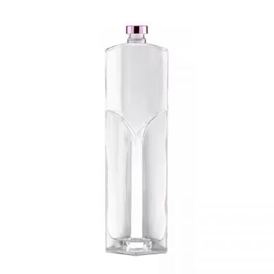 Good Quality empty tall clear 700ml 750ml 500ml beverage olive oil alcohol liquor black gin vodka whisky glass bottles