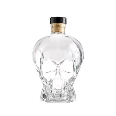 Super Flint Shaped Gin Vodka Whiskey Empty 750ml 500ml Liquor Crystal Vodka Skull Glasses