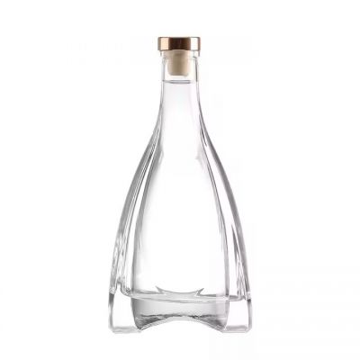 750ml Classics Glass Bottle with Thick Base Oil Black Brandy Bottle of Whiskey Drinking White Blue Alcohol Bottle