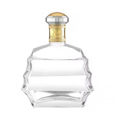 promotion spirit glass carved 200ml glass bottles for xo/brandy with crown cap