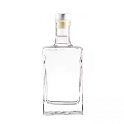 factory wholesale luxury custom 750ML empty square vodka whisky gin rum glass bottle