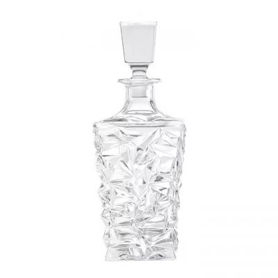 china supplier exquisite emboss simple smooth water bottle vodka whisky glass bottle for sale