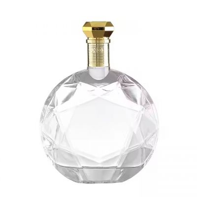 custom 750ml top grade transparent empty liquor glass bottle for vodka whisky