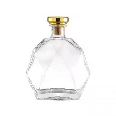 customized design 750ml special shape whisky gin glass bottle with decoration