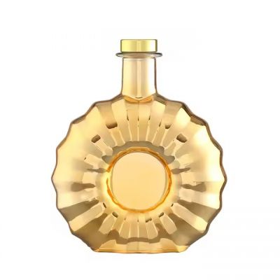 elegant stereoscopic engrave luxury liquor glass bottle 750ml for wedding
