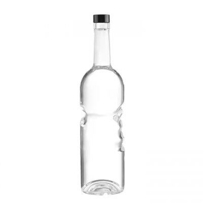 custom 750ml matte dark glass vodka bottle frosted liquor with cork