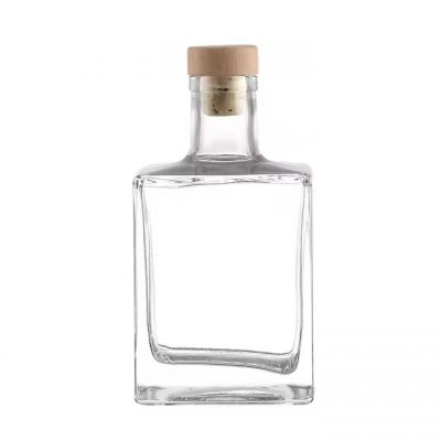 cheap modern 750ml whiskey bottle glass square shape from china