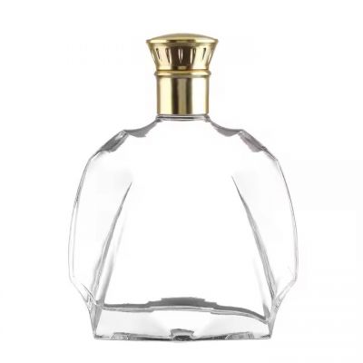 nordic glass liquor bottle with wooden lid and bonus natural cork bottle stopper