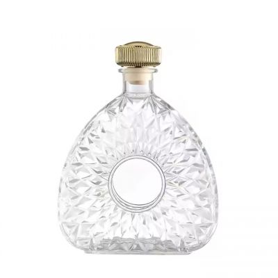 Hot Selling customize wholesale 250ml 750ml clear empty glass whisky bottle