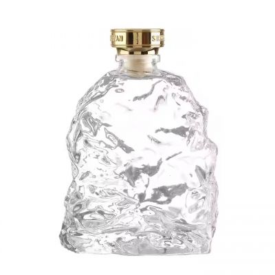 Factory unique shape glass liquor bottle tumbler Glass Transparent Decoration glass wine bottle