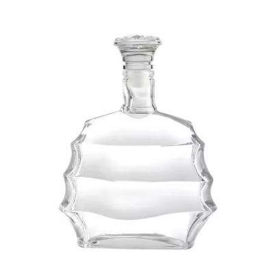 China cheap empty clear 500ml wine bottle luxury liquor bottles with glass stopper