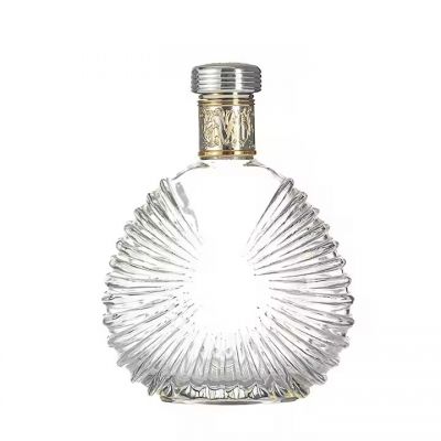 500ml transparent empty wine bottle, vodka whiskey glass bottle with glass stopper