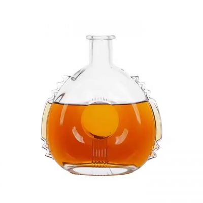 Spirit liquor glass bottle 500ml 700ml 750ml glass bottle with cork whisky gin vodka glass bottle
