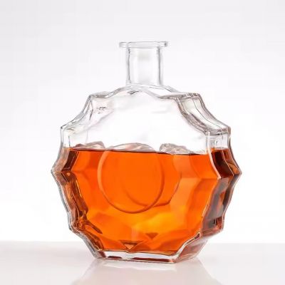Manufacture price 750ml empty clear XO wine whiskey bottle bottles liquor with cap