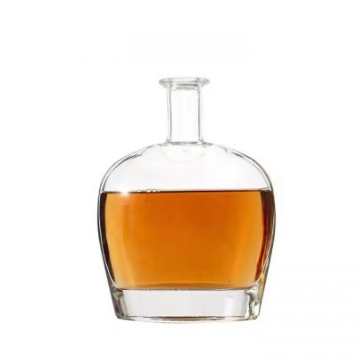 100ml 250ml 375ml 500ml Round Clear Frosted Wine Bottle Vodka Glass Bottle With Cork Stopper