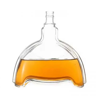 High quality luxury Whisky tequila bottle 750ml high flint glass liquor bottle with cork stopper
