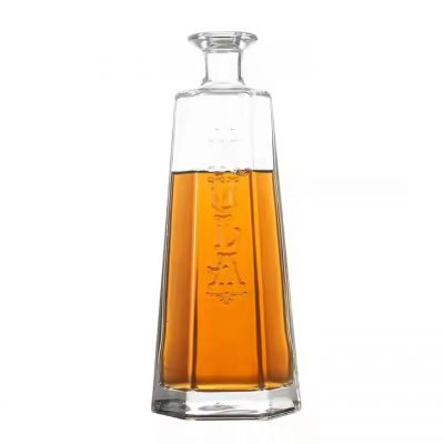 High Quality Clear 250ml 500ml Flat Glass whisky bottle retail delivery Wholesale Whisky Brandy Bottle