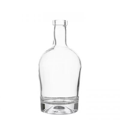 Wholesale High Quality 750ml 1000ml 700ml Glass Bottle Liquor Round Custom Brandy Vodka Bottle