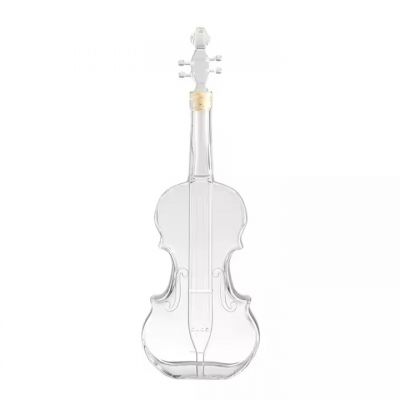 Custom cheap hot sale unique whiskey brandy wine violin glass liquor bottles with cap