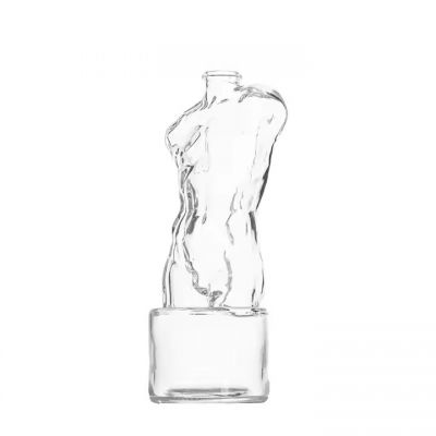 Clear Transparent 500ml 750 ml raised bottom cork lid liquor glass wine bottle with caps
