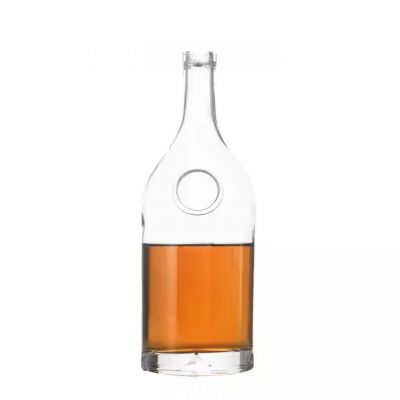 Nordic 1L Empty Glass Bottle for Whisky Tequila Cognac Brandy with Cork for Juice and Whiskey