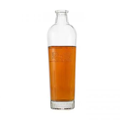 wholesale Luxury glass liquor bottles 750ml 500ml gin spirit Vodka sherry glass bottle with stopper
