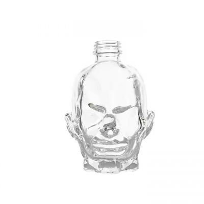 Transparent skull Shaped Tequila Glass Whiskey brandy bottle Custom liquor 750ml vodka spirit glass bottles wholesale