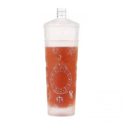 Factory custom 1000ml glass liquor Gin Vodka Whisky bottle with cork cap