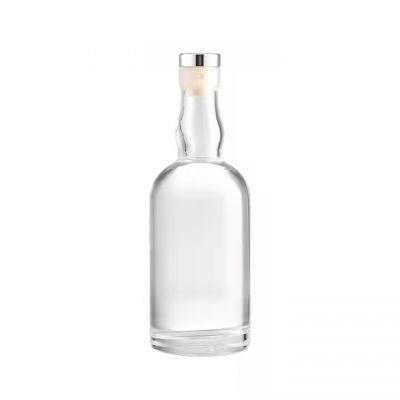375ml 500ml 700ml Clear Round Empty Glass Wine Vodka Tequila Bottle With Cork Cap