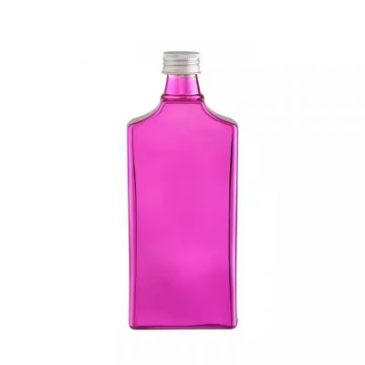 Custom 500ml pink liquor bottle concentrate white material color sprayed glass bottle agave empty bottle