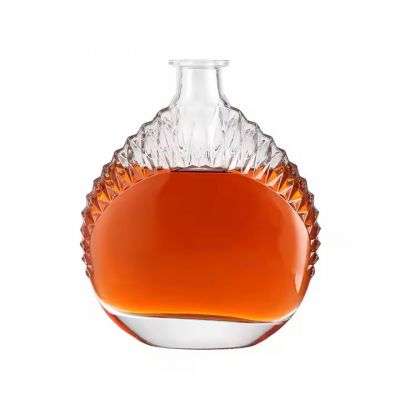 Luxury 375ml 500ml Whiskey vodka brandy spirits glass bottles With Cork