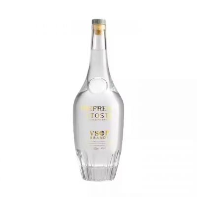 Factory wholesale round shape flint glass bottles 700ml glass bottles for spirits liquor wine beverage with stopper