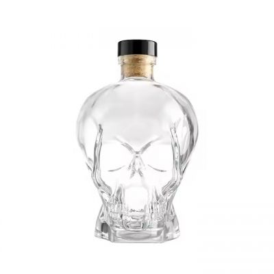 Custom Design Skull Shape Super Flint 700ml 750ml Gin Whisky Brandy Alcohol Whisky Glass Vodka Bottle