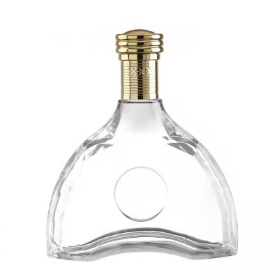 Customized 200ml 375ml 500ml Brandy Xo Clear Glass Bottle Whiskey Bottle