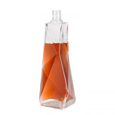 Unique Shape 700ml 500ml 375ml Liquor Glass Bottle For Vodka Gin Whiskey Rum