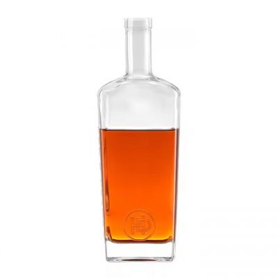 500ml 750ml square ultra flint transparent whiskey vodka tequila glass bottle