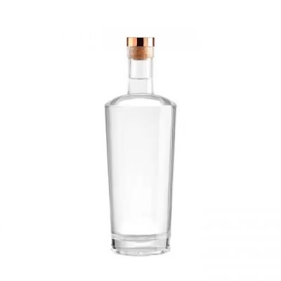 Custom 375Ml 700Ml Clear Empty Vodka Liquor Gin Rum Tequila Whisky Brandy Spirit Glass Bottle with Cork