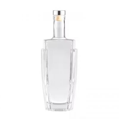 Custom Square Glass 375ml 500ml 700ml Gin Spirit Whiskey Vodka Bottle Glass Liquor Bottles