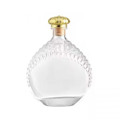 Luxury Liquor Glass Spirit Bottles Clear Personalized Glass Wine 500ml 750ml Xo Brandy Bottle