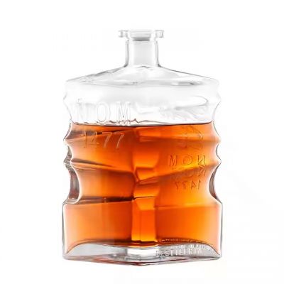 Hot selling 500ml 750ml irregularly shaped glass wine bottles wholesale customization with stoppers